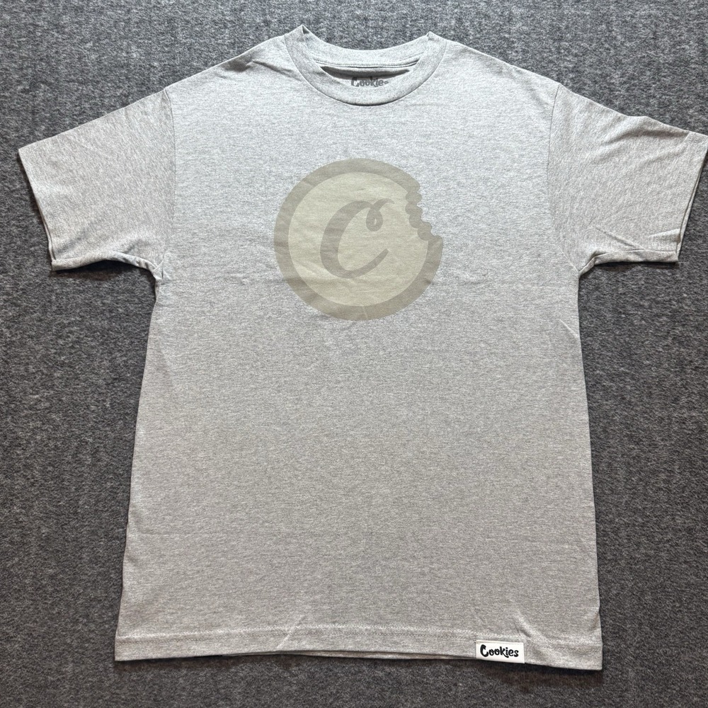 Cookies T-Shirt - M - Gray - Bitten Cookie Logo - New w/out Tags